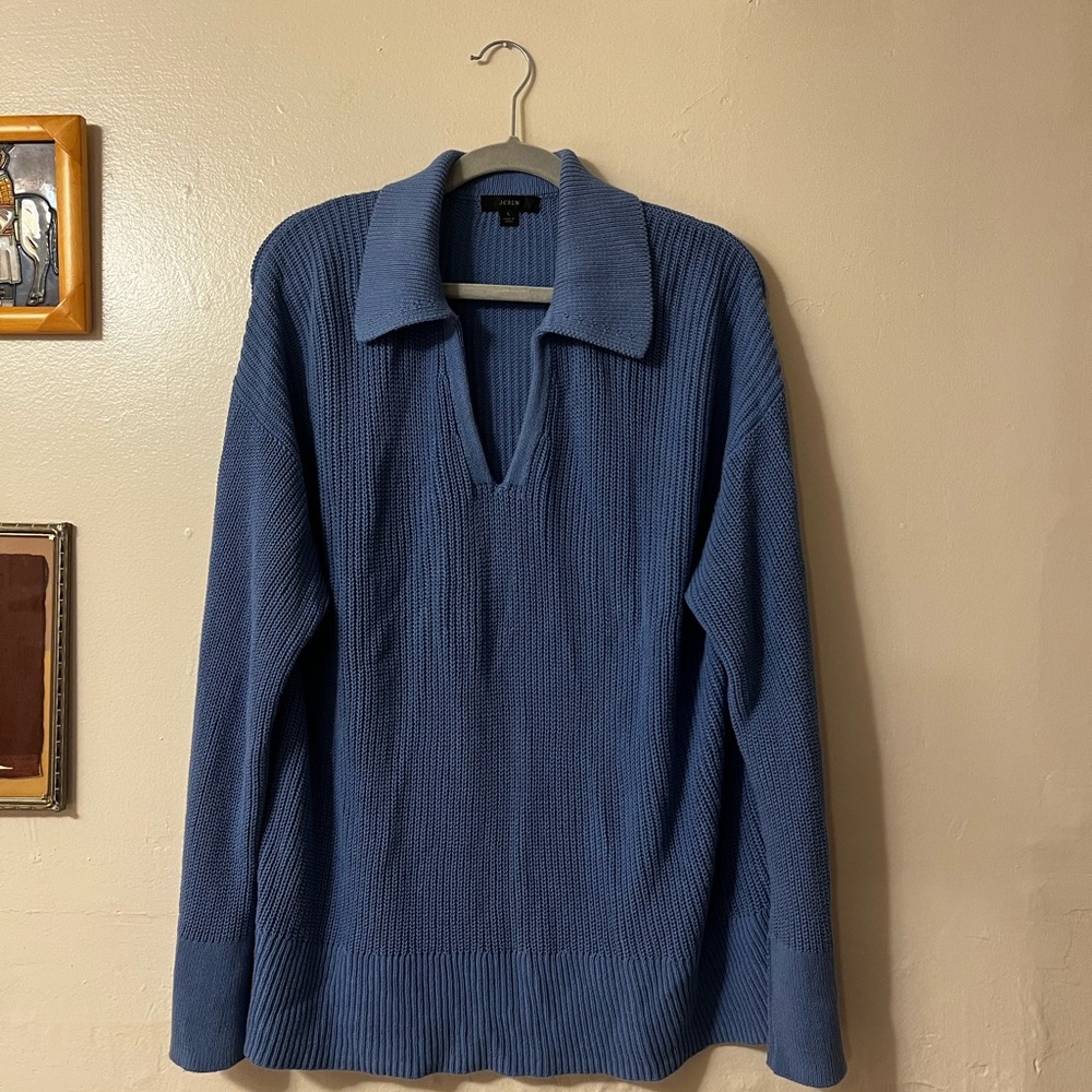 J. Crew V-Neck Sweater in Deep Blue